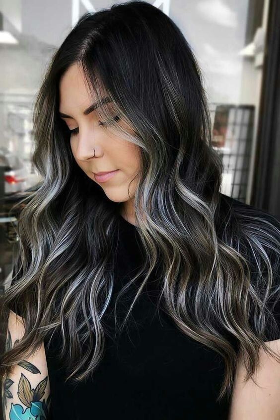 siyah saca sari ombre