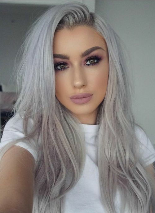 düz gri saç modeli