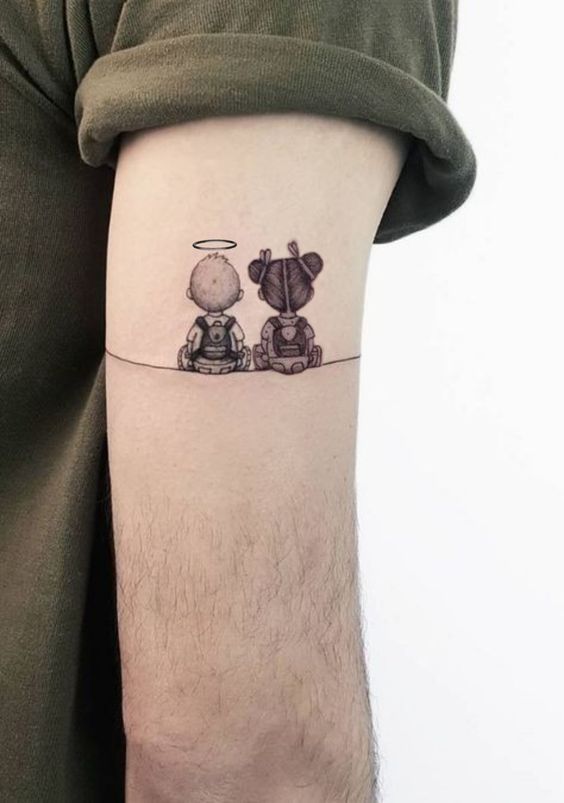 Kol dövme modellerinin arkasında