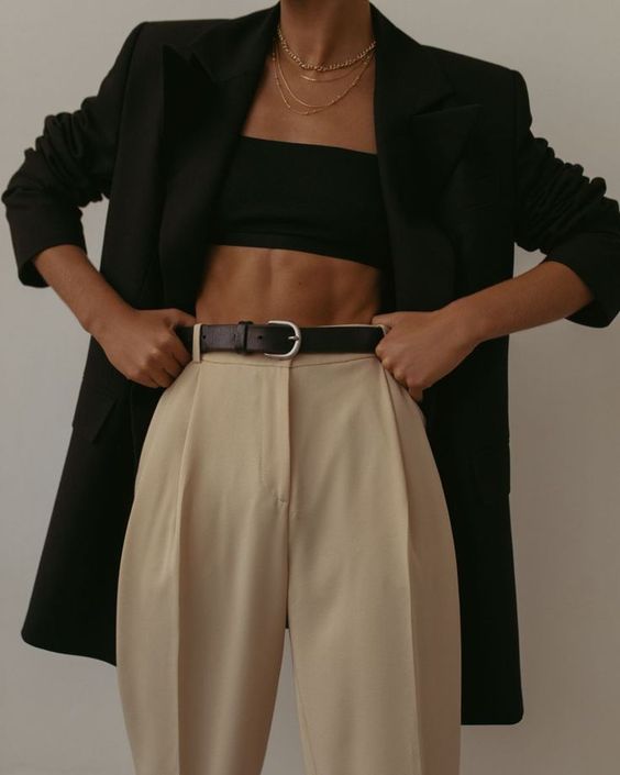 bralet ve keten pantolon kombini