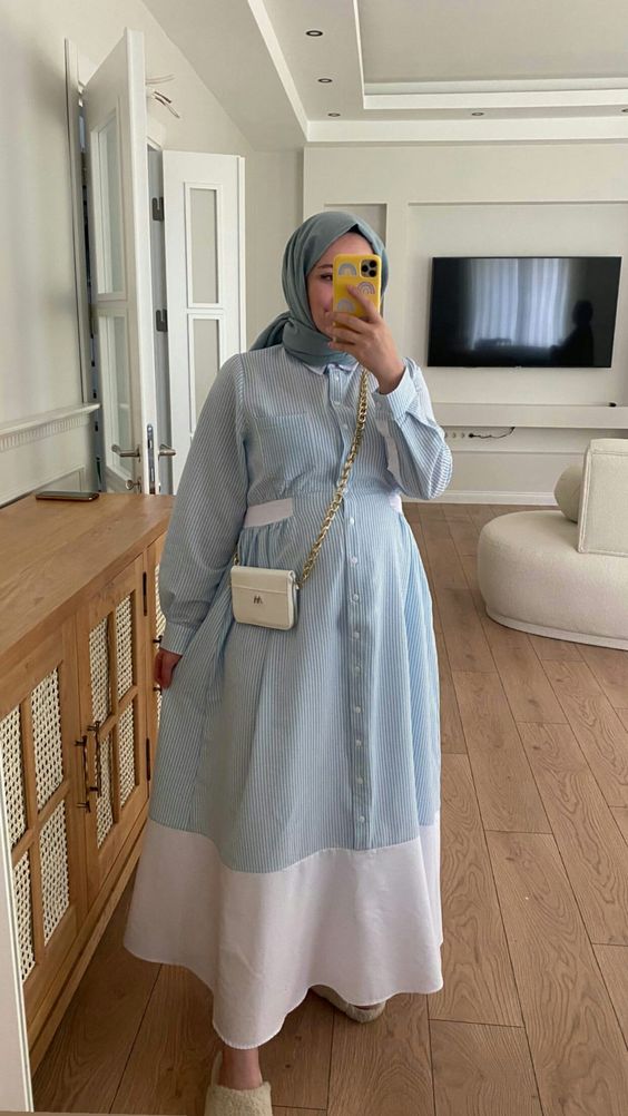 tesettur hamile gomlek elbise modelleri